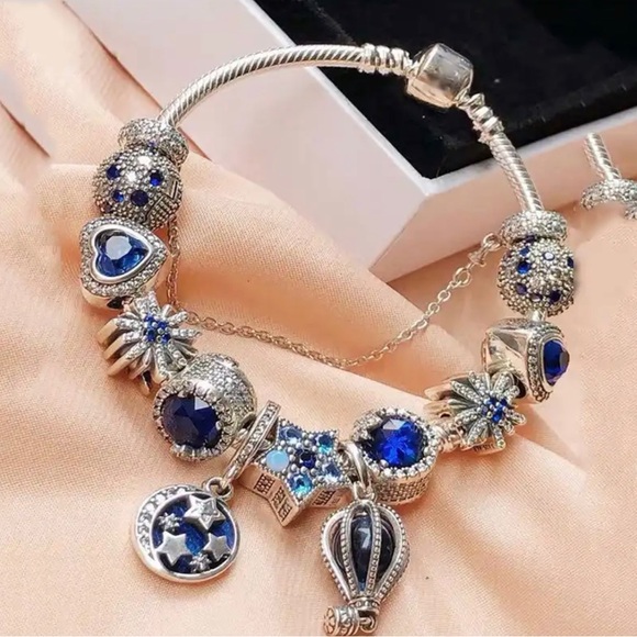 New Fine Crystal Silver Plated Tassel, Charms, Beads Bracelet - Picture 7 of 7